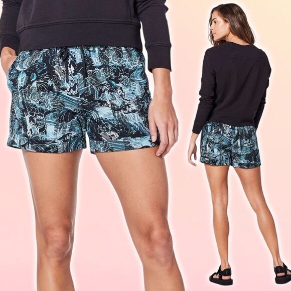 lululemon athletica Pants - LULULEMON Spring Break Away Short Sz 8 Eternal Wave Starlight Black